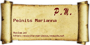Peinits Marianna névjegykártya